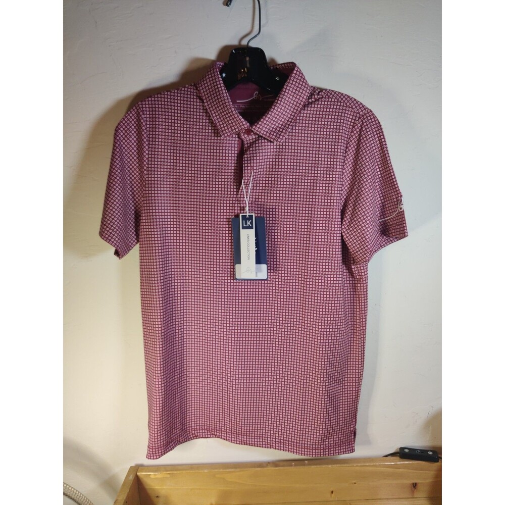 L Boston Scott GEN 1 Junior Boys Golf Polo NWT Crimson Sz L Athletic MSRP $49